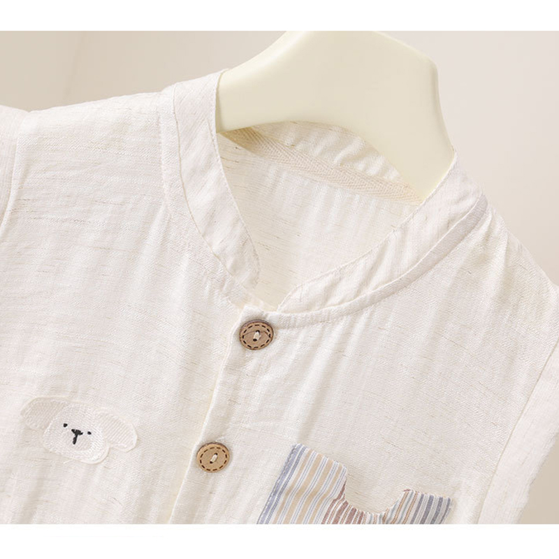 Baby Boys Summer Romper Cartoo - Baby Summer Linen Sleeveless Jumpsuit ulasan dan harga