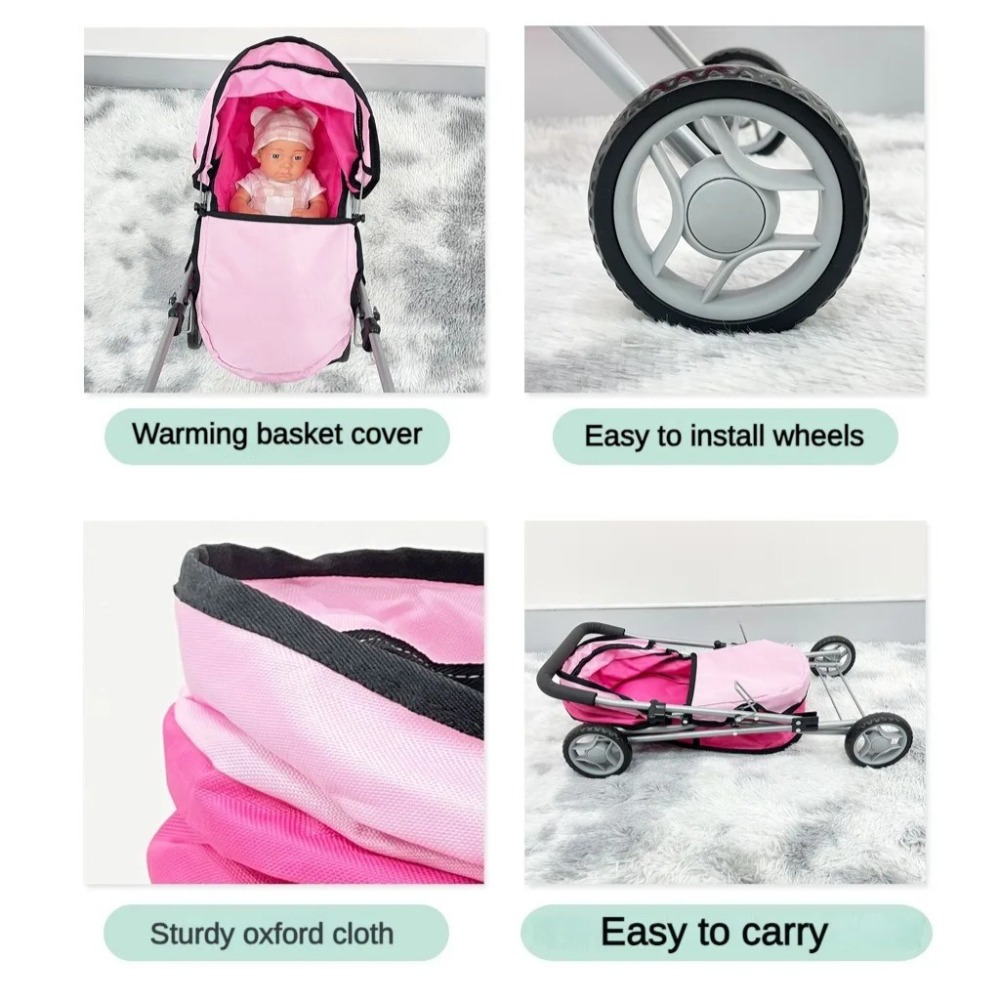 Doll Stroller for Kids Foldabl - Lightweight Foldable Baby Stroller Compact ulasan dan harga